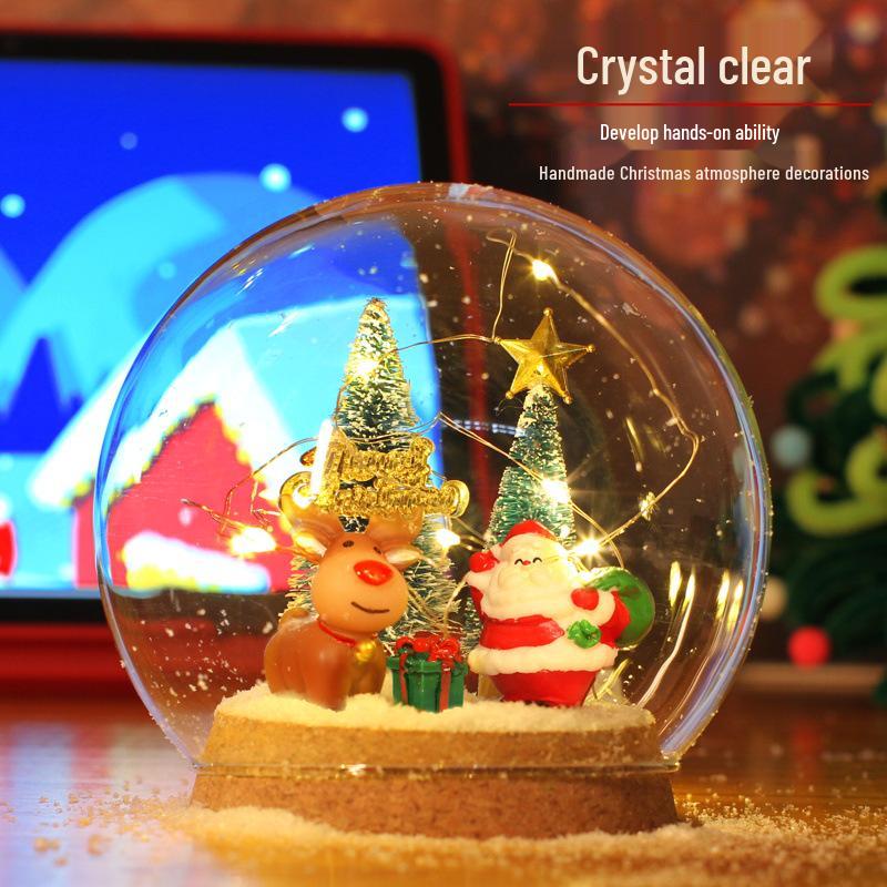 Handmade DIY Santa Claus Snow Globe Christmas Tree Ornament