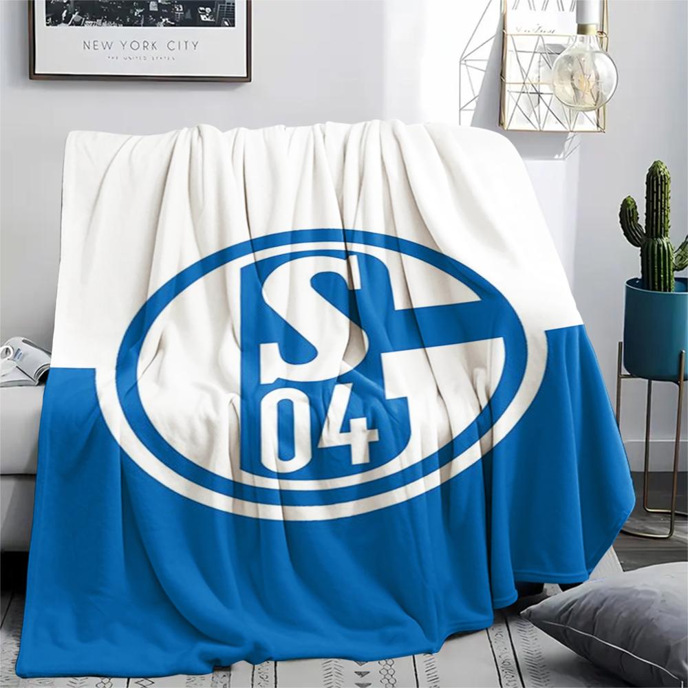 1pc FC Schalke 04 Print Flannel Blanket, High Quality Comfortable for All Seasons, Home Decor, Warmth and Comfort, Perfect for Christmas Gifts50