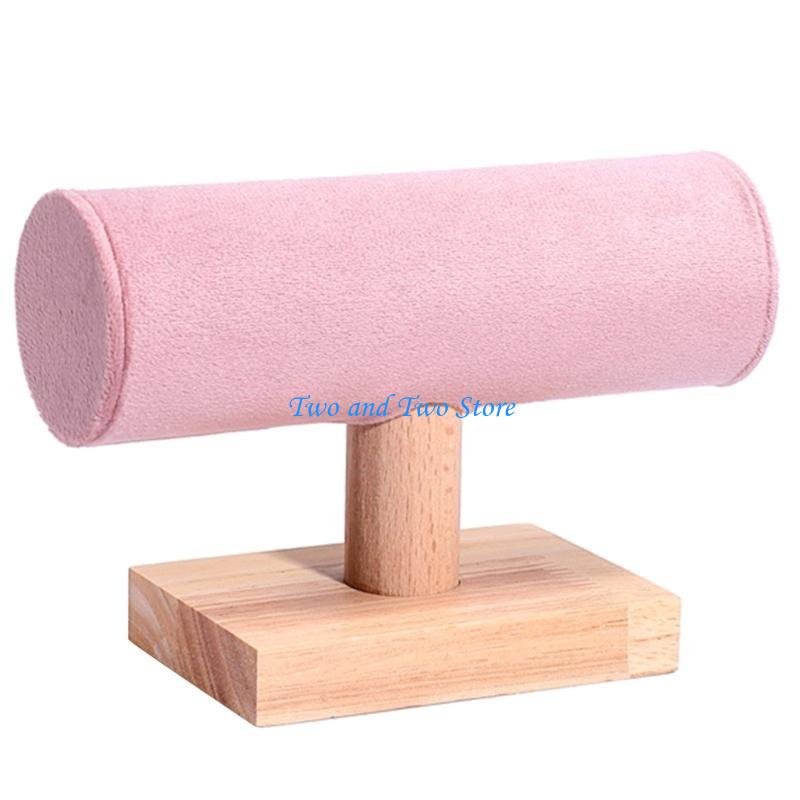 HX6F Wooden Display Stand Jewelry Storage Shelf Bracelet Bangles Wristchain