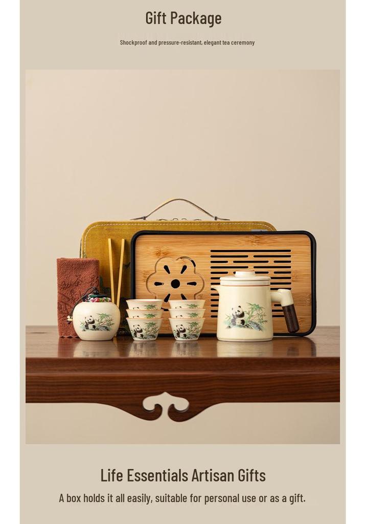 Portable Travel Tea Set: Quick-Brew Pot with Four Cups, New Style for Young People On the Go