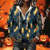 Women's Long Sleeve Halloween Print Pullover Hoodie Sweatshirt with
