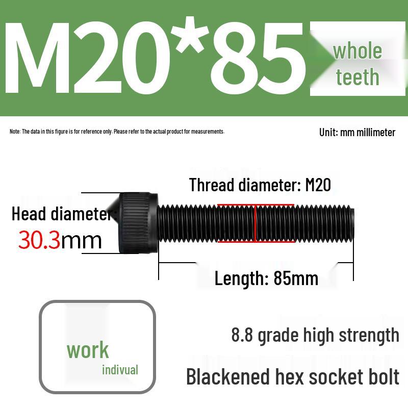 8.8 High-Strength Socket Head Cap Screw Bolt (M4-M20)