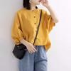 Shirt for Women Oversize Cotton Loose Blouse Casual Long Sleeve Pullover Solid Color Shirt Top