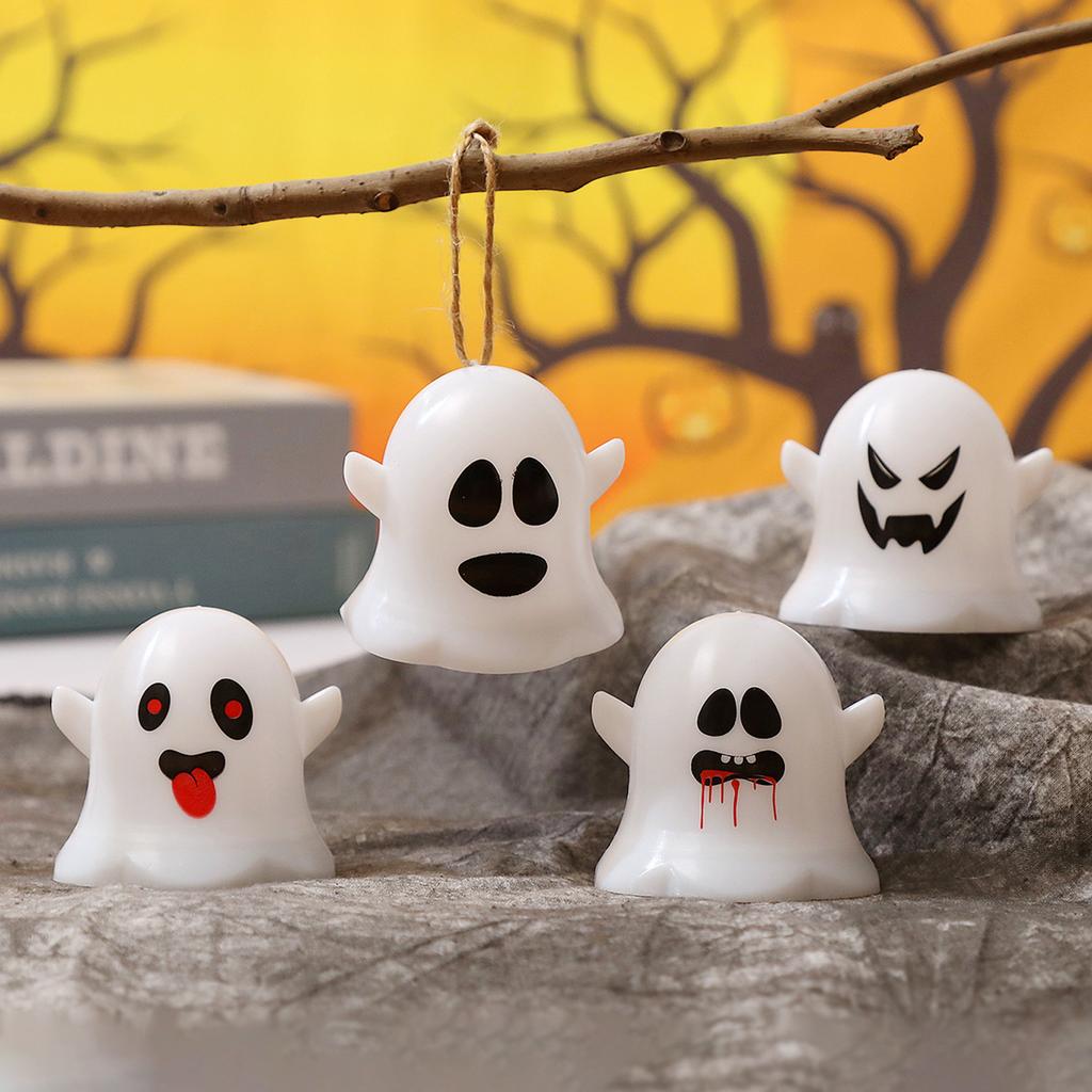 Halloween Decorations LED Candle Light Plastic Ghost Skull Lamp for Home Bar Haunted House Halloween Party Decor Horror Props