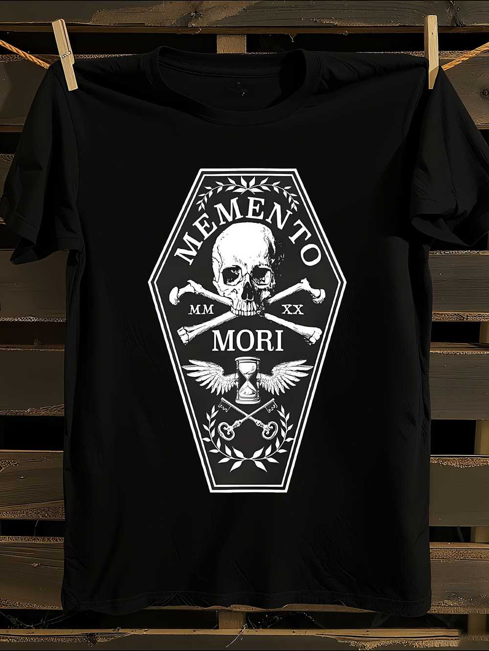 Готическая футболка Memento Mori XL