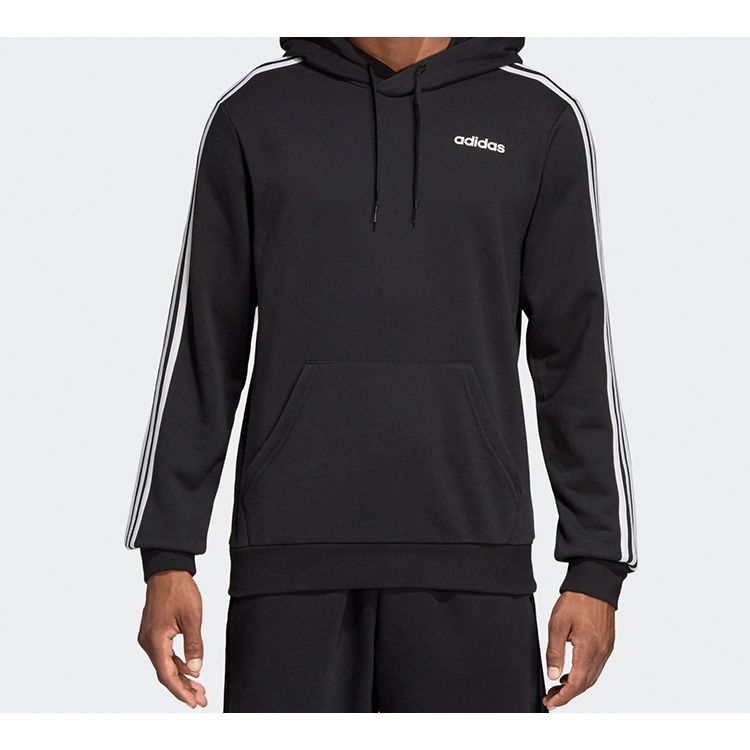 Adidas Three-Stripe Hoodie Men Hoodies Black DU0498