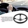 14in 350mm Universal Aluminum PU Leather Car Sport Racing Drift Steering Wheel Silver