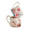 Hand Painted Flowers Large Capacity Mug Ceramic Cup Coffee Cup Water Cup Breakfast Cup Original Design White Porcelain