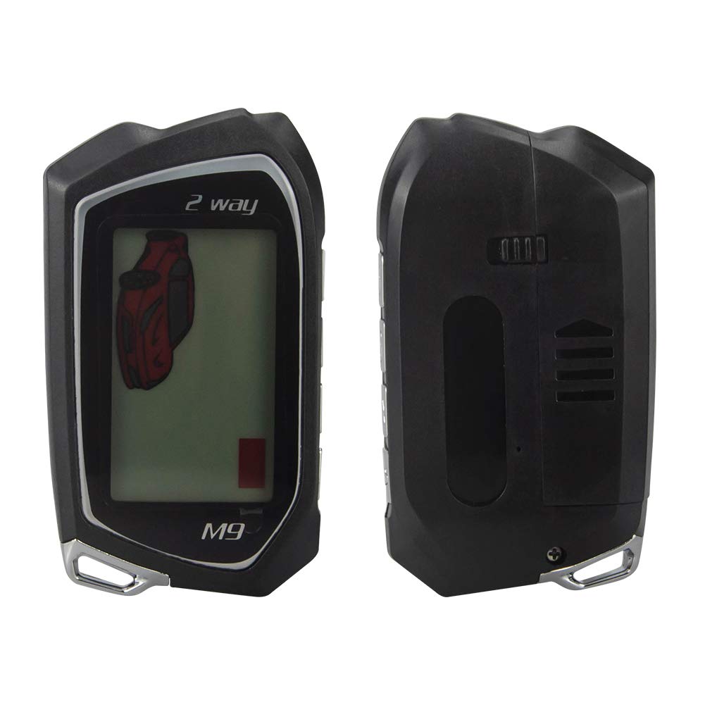 EASYGUARD Car Alarm System with Large LCD Pager Remote Control and Turbo Timer Impact DC12V 2-Way EC201-M9 1.73" Display, Starter, Mode, Warning,