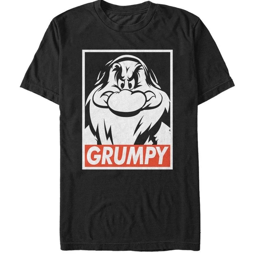 Men s Disney Snow White And The Seven Dwarfs Grumpy T-Shirt Black - New S