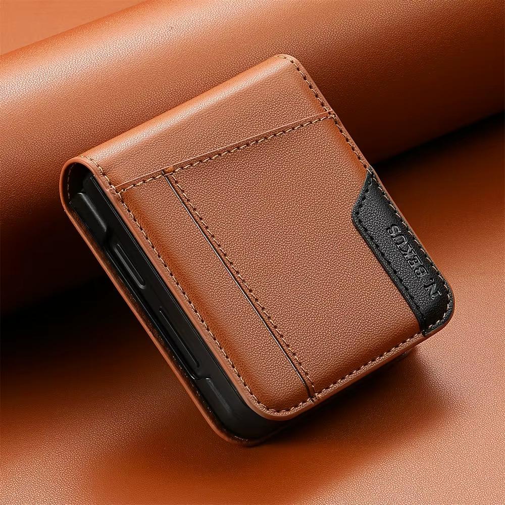 Business Leather Wallet Card Holder Magnetic Bag Phone Case For Samsung Galaxy Z Flip 7 FE 5G Flip 6 ZFlip 5 4 3 Flip7 Flip6