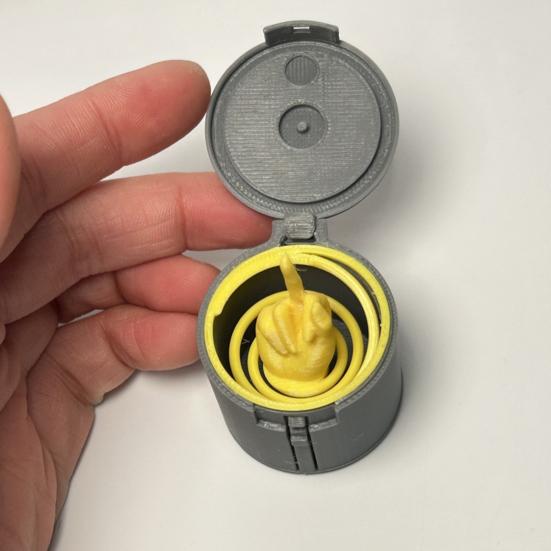 Yousheng 3D Printed Middle Finger Box Popping Middle Finger in A Case Desktop Decoration Teasing Friends Tricky Props Adults Gag Prank Gift