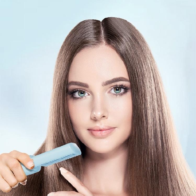 Lightweight Rechargeable Hair Straightener Brush Anti Scald Comb with Quick Heat Up Adjustable Temperature for Travel