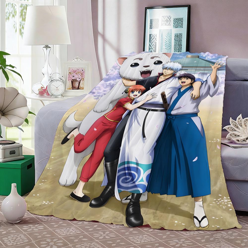Gintama Throw Lightweight 240g Flannel Blanket Soft Skin-friendly for Summer Cooling