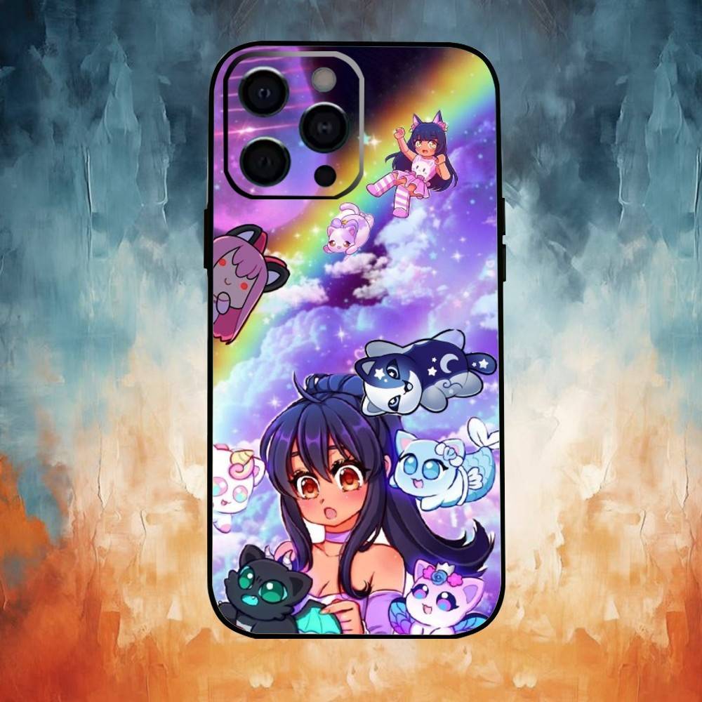 

A-Aphmau Мяу Аніме Коти Чохол для Телефону Для iPhone17,16,15,14,13,12,11 Plus,Pro Max М який Чорний Чохол iPhone16e