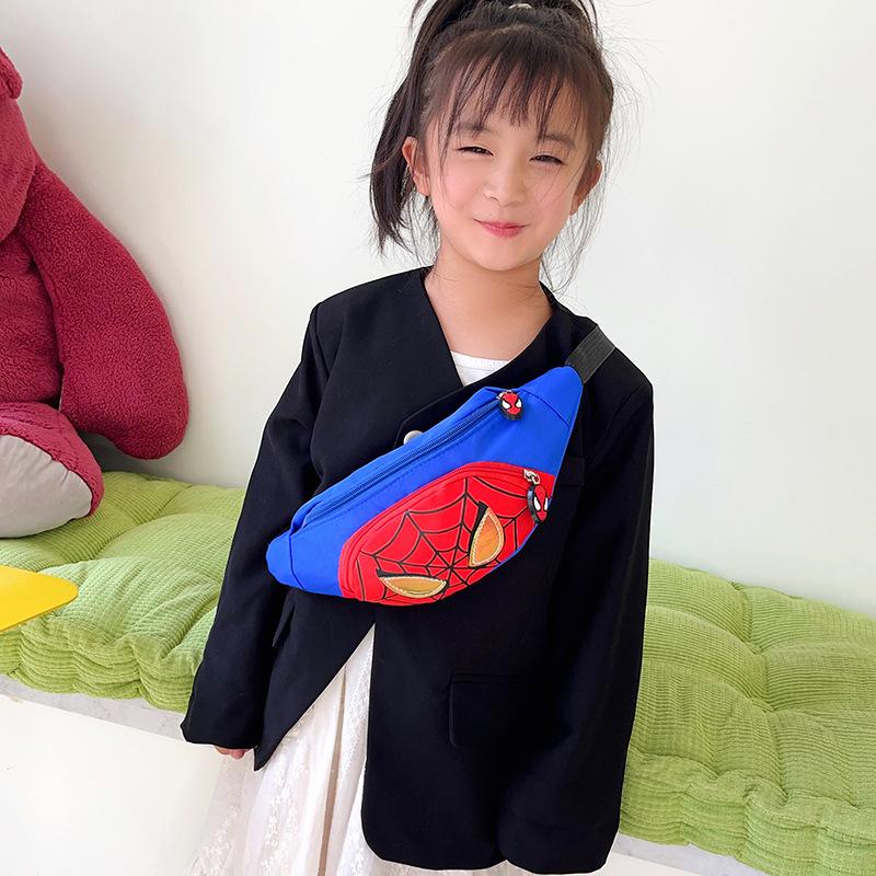 Children's Spiderman Cartoon Crossbody Bag: Cute Coin Purse & Waist Bag Combination