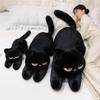 Black Cat Plush Pillow Soft Stuffed Lying Cat Cushion Cute Sleeping Cat Design Lovely Birthday Gift Idea For Cat Lovers