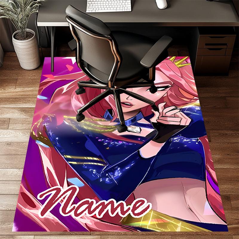 Custom KPop Demon Hunters Mat Personalized Name, Polyester Washable Indoor Entryway Rug, Gift for Christmas, Easter, Thanksgiving Day