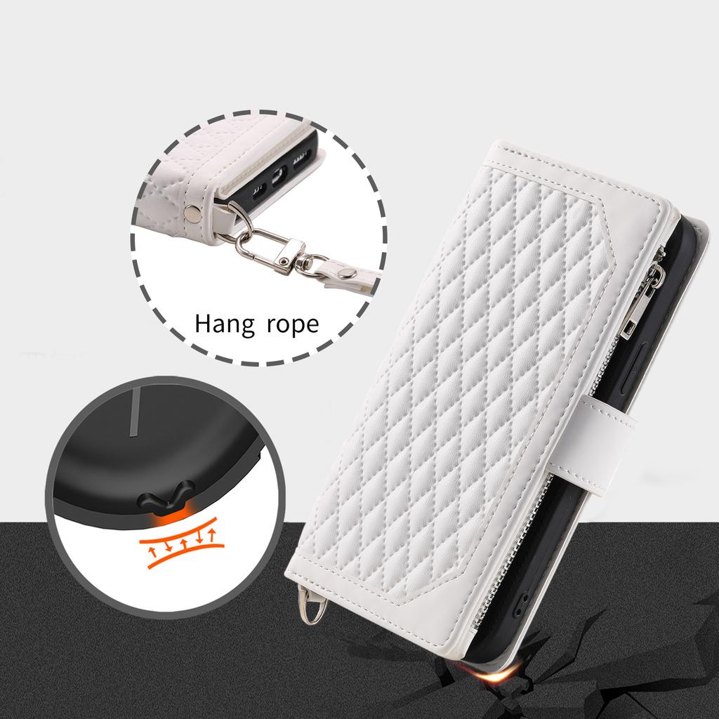 Style 005 For Samsung Galaxy A56 5G Wallet Case Rhombus Stitching Line PU Leather Phone Cover