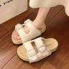 Fashion Fashion Casual Open Toes Casual Plush Slippers for Women 2025 Autumn New Thick Soled Comfortable Buckles Designed Chunky Sandals