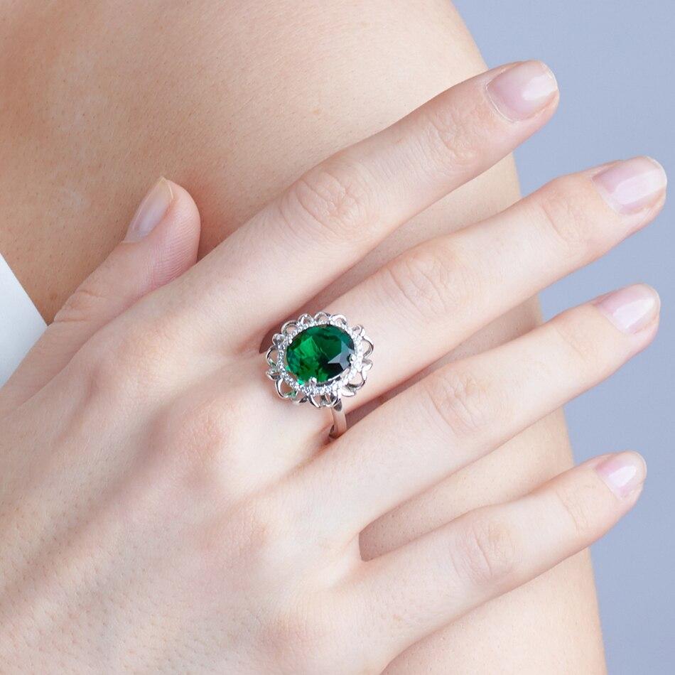 Anéis de Prata de Lei 925 Para Mulheres Anel Oval de Rubi Criado Casamento Festa Elegante Presentes de Aniversário Joias Finas