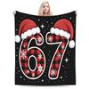 Funny Six Seven 67 Meme Fleece Blanket Throw Blankets for Home Hotel Sofa 150*125cm Bedspreads