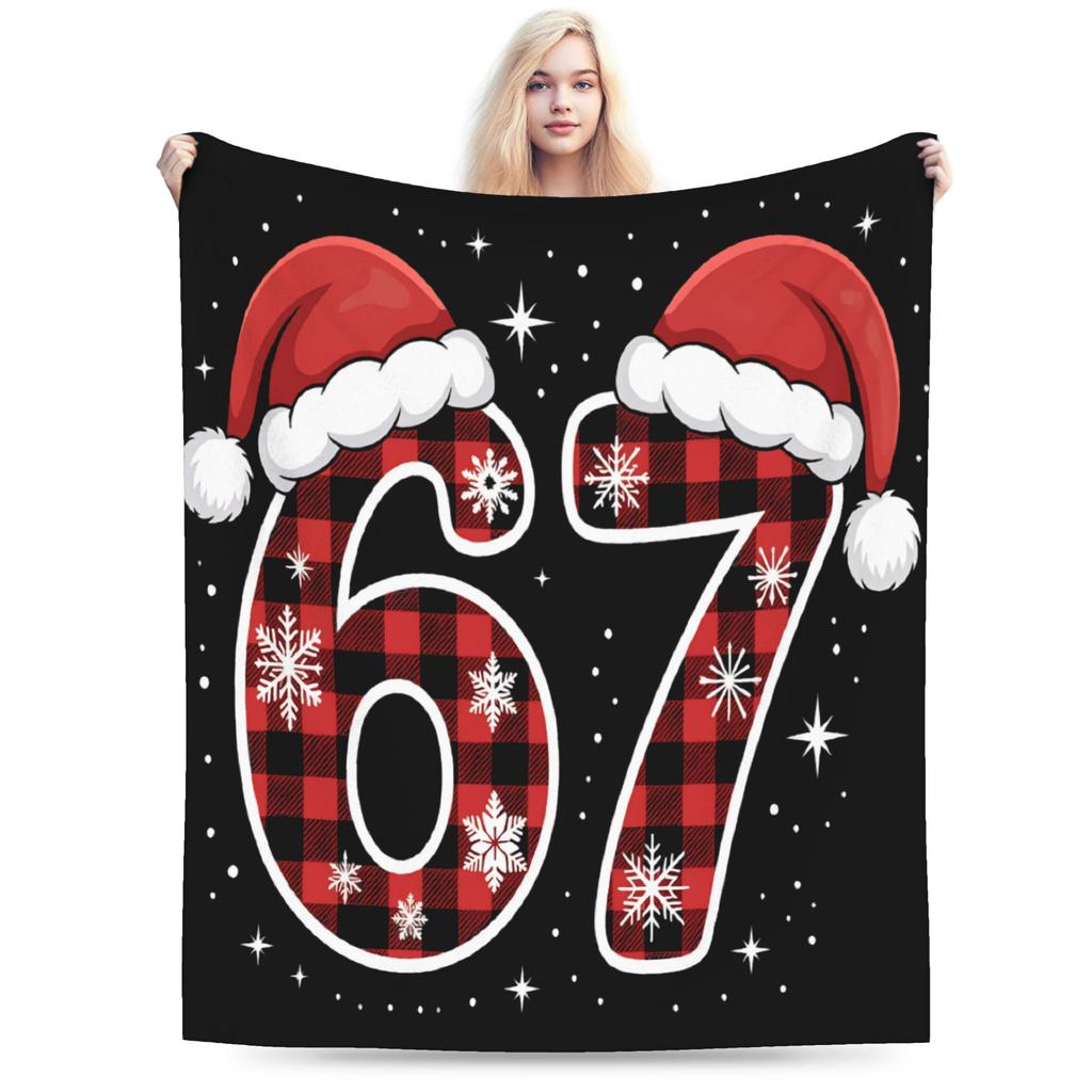 Funny Six Seven 67 Meme Fleece Blanket Throw Blankets for Home Hotel Sofa 150*125cm Bedspreads