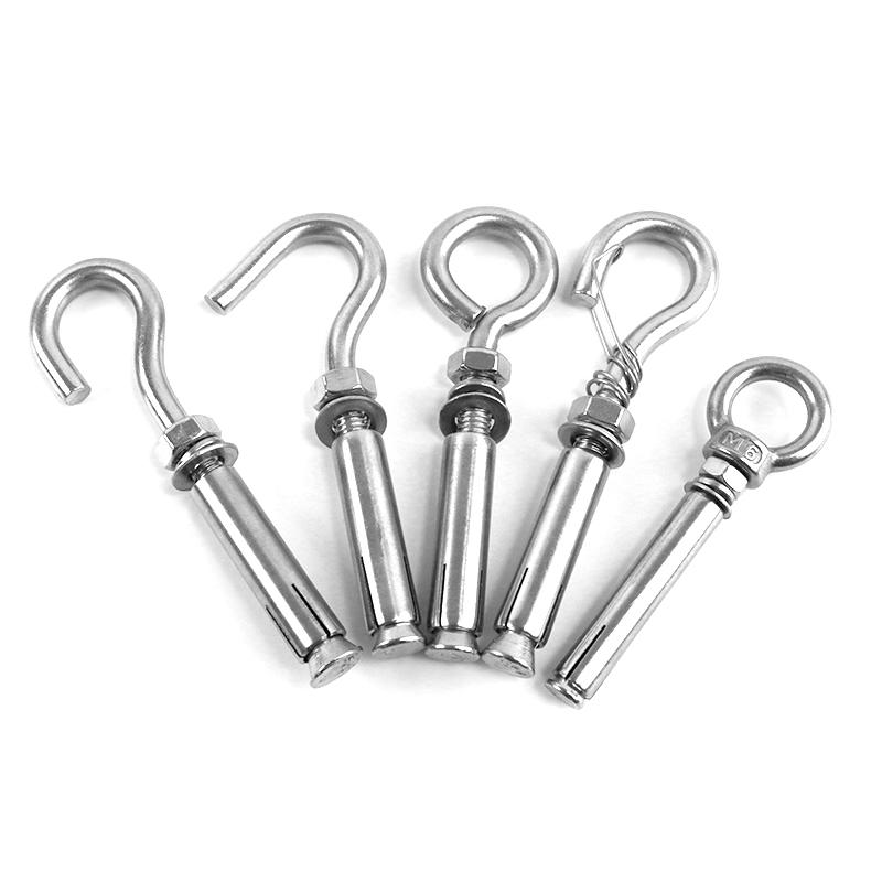304 Stainless Steel Expansion Eye Bolt with Hook for Lantern and Hardware Applications