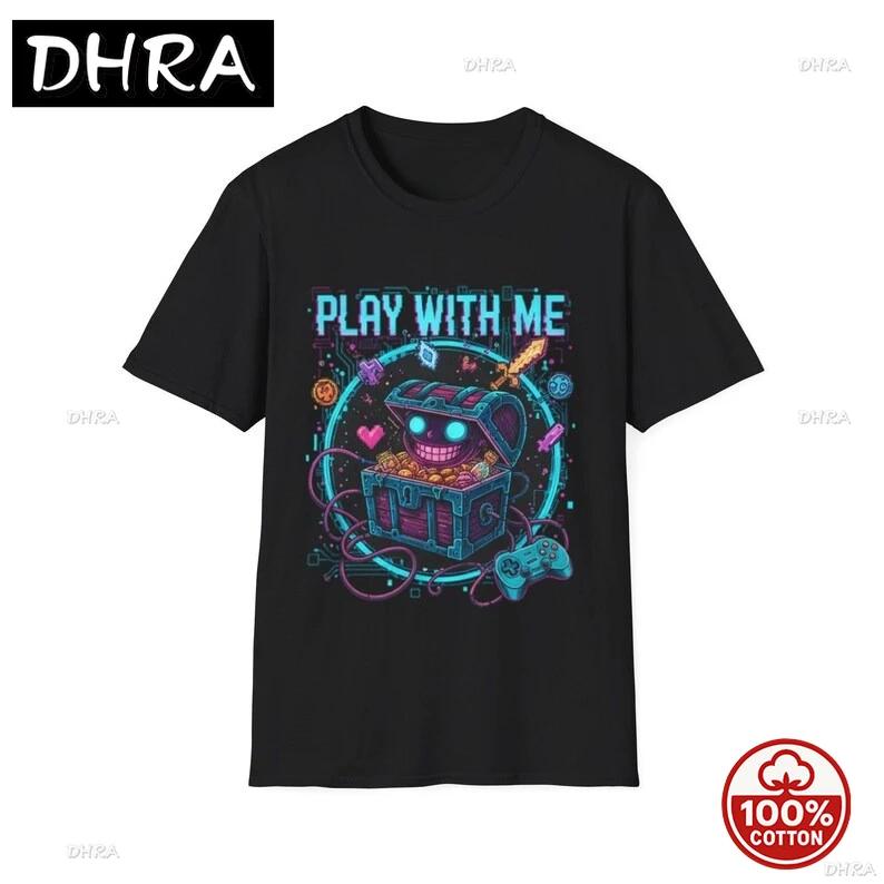 Neon Loot Chest Gamer TShirt Play with Me Graphic Tee Tees Breathable Breathable StateUnisext Tops Femme Tshirt Hombre TShirt S