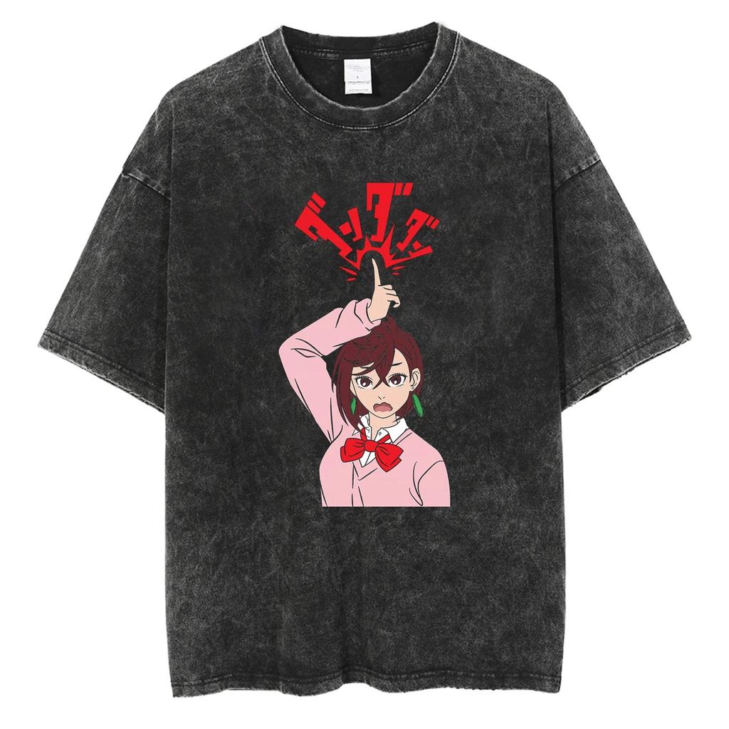Washed Japanese Anima Dandadan T-shirt Retro Y2k Short Sleeves Harajuku Casual Cotton T-shirt Oversized Trendy Unisex T-shirt