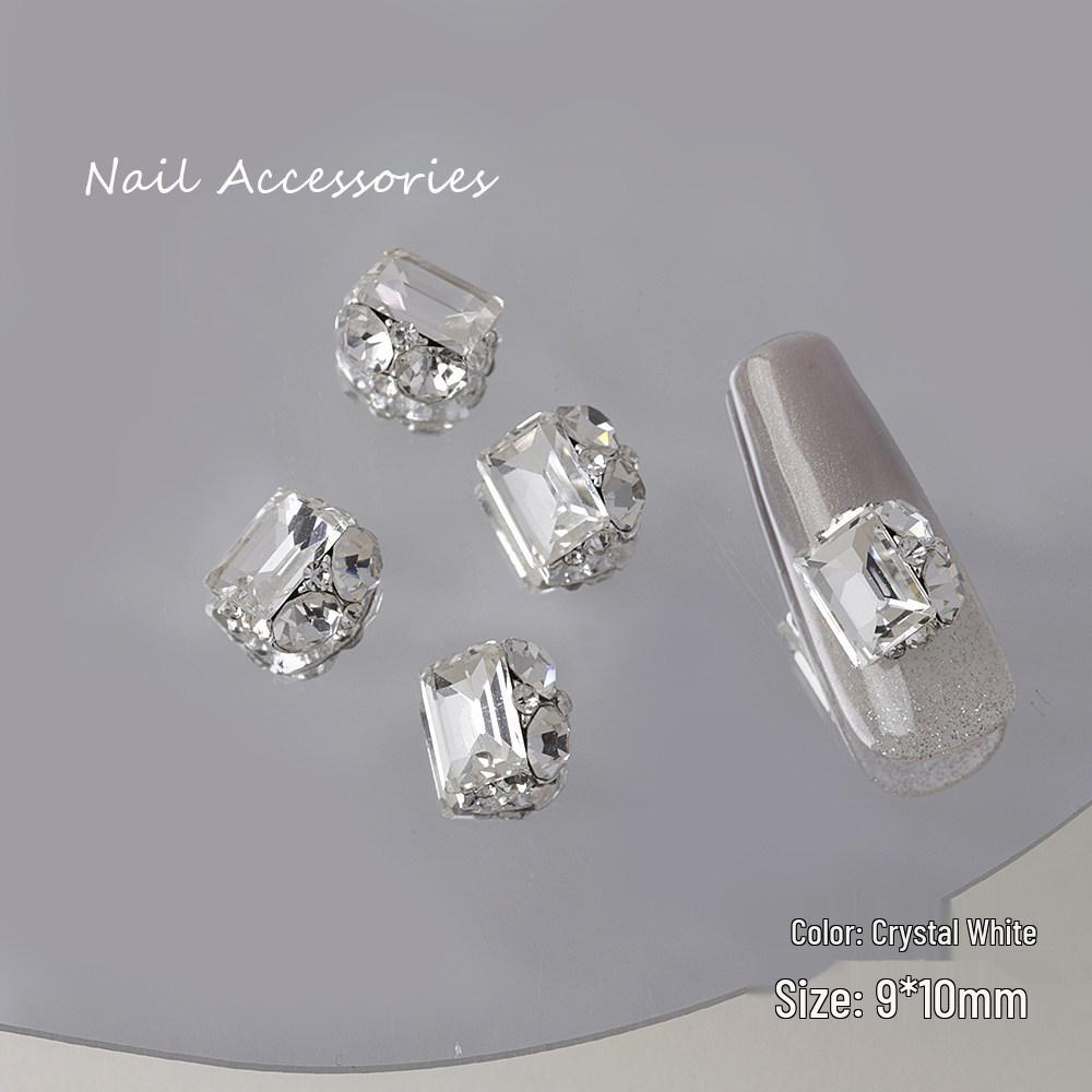 Luxurious Rectangular Crystal & Diamond Nail Art Decorations