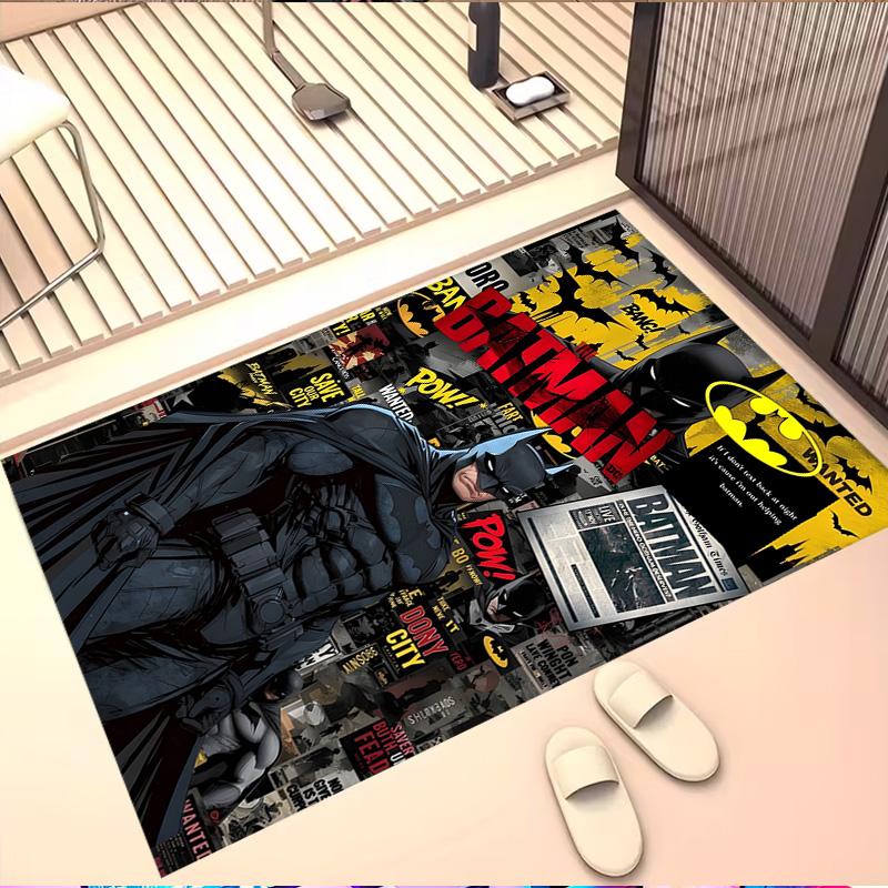 Batman Print Rug, Washable Floor Carpet, For Entryway Dorm Laundry Room Office Study, Home Decor Birthday Christmas Gift
