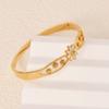 Titanium steel new craftsmanship hollow small daisy oil drip bracelet spring buckle gold and silver small fresh and versatile jewelry