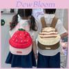 Children Cotton Cartoon Fruit Hat Backpack With Padded Shoulder Straps For Kindergarten Kids
