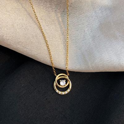 Jewelry Light Luxury Temperament Cross Circle, Diamond Clavicle Chain, Korean Style Women