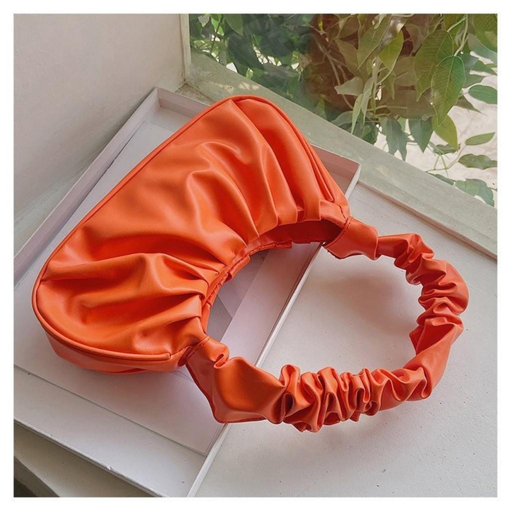 Bag Girl, Korean Version One Shoulder Dumpling Bag, French Bag, Fashionable Cloud Bag, Pleated Handbag, Armpit Bag