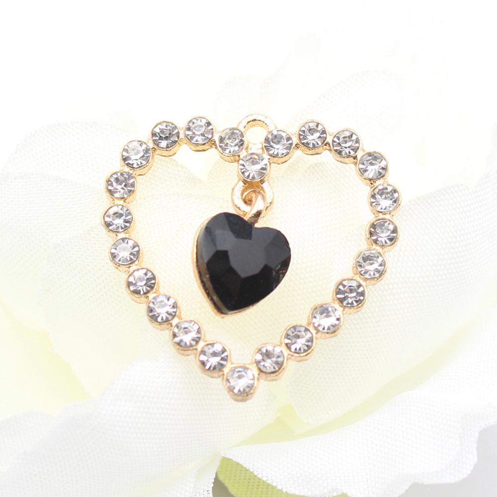 Fashion 5-piece 25 * 25mm heart-shaped alloy pendant accessories DIY clothing hair accessories necklace bracelet pendant