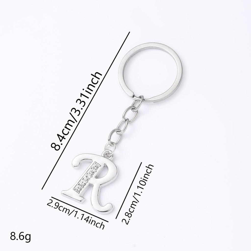 Creative Rhinestone Initials Metal Keychain – Korean Style Car Keyring Party Gift.