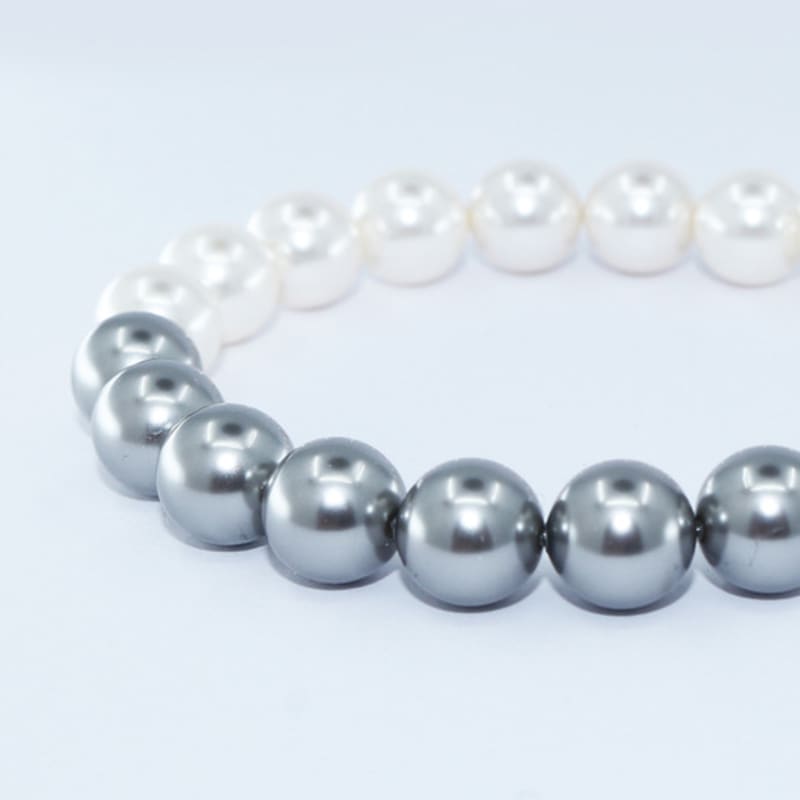 jewelCOUNTY Half & Half Pearl Bracelet[White/Grey]