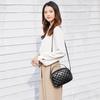 IELGY Women's Diamond Grid Shoulder Bag with Personalized Black European and American Style Crossbody Bag