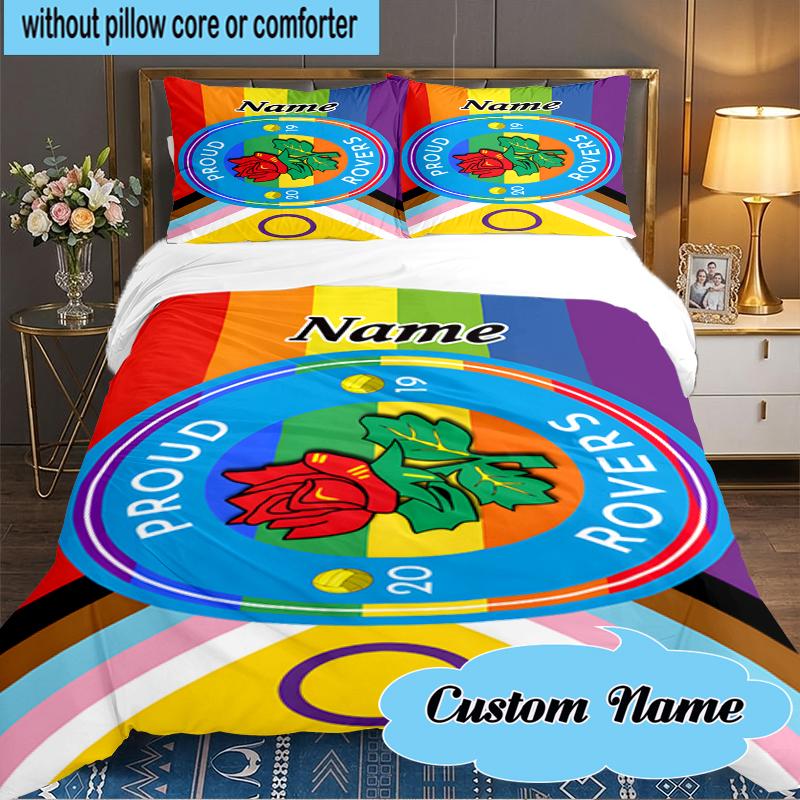 Custom Name Rovers Crest Print Bedding Set 3pcs, Bedding Set Including 1pc Duvet Cover And 2pcs Pillowcases for Bedroom, Dormitory Gift
