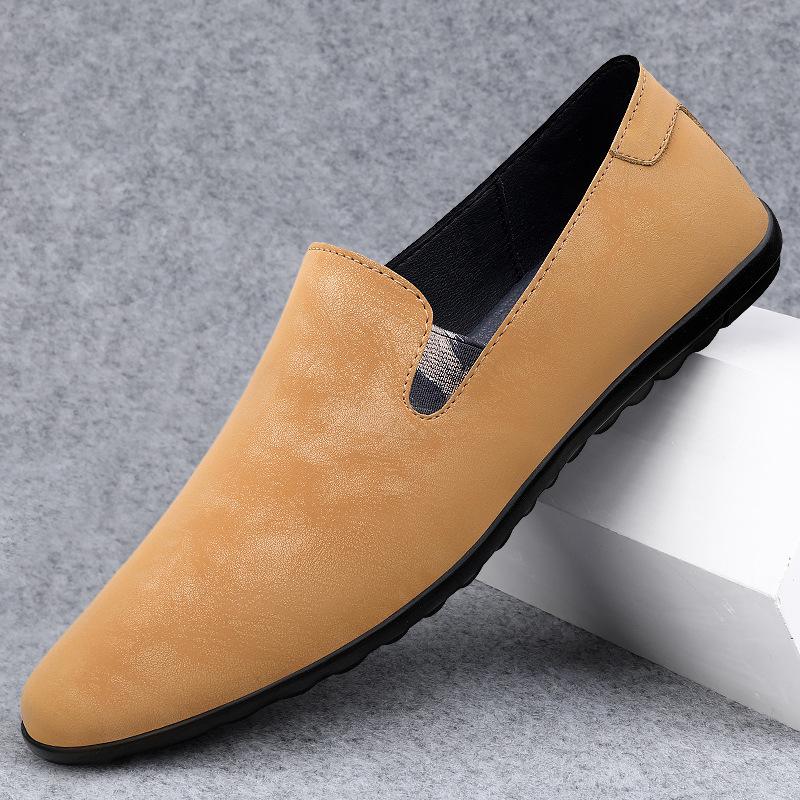 Men's Shoes 2025 Summer New Men's Simple Style Versatile Comfortable Casual Leather Shoes Soft Sole Non-slip Foot Driving Shoes