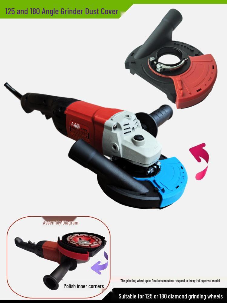 5-Inch Dust Shroud for 125/180/230 Angle Grinder, Concrete Stone Dust-Free Grinding Cover