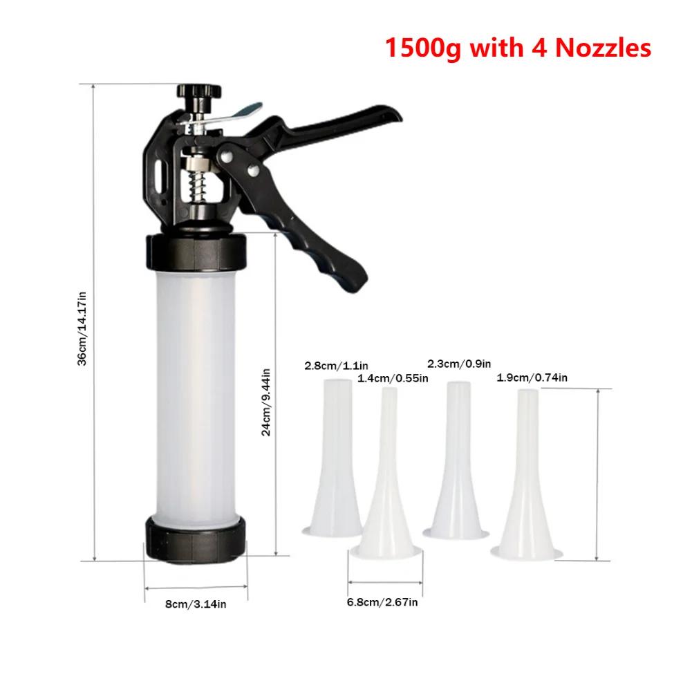 5pcs/Set Homemade Sausage Stuffer Manual Meat Syringe with 5Nozzles Sausage Machine Sausage Filler Meat Injector Meat Maker Tool