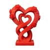 3D Printed Love Shaped Rose Sculpture Exquisite Flowers Heart Table Decoration Stable Base Romantic Desktop Ornaments for Wedding Party Table