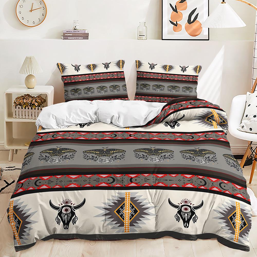 Bed Three-Piece Bohemian Quilt Cover 3D Digital Printing Kit