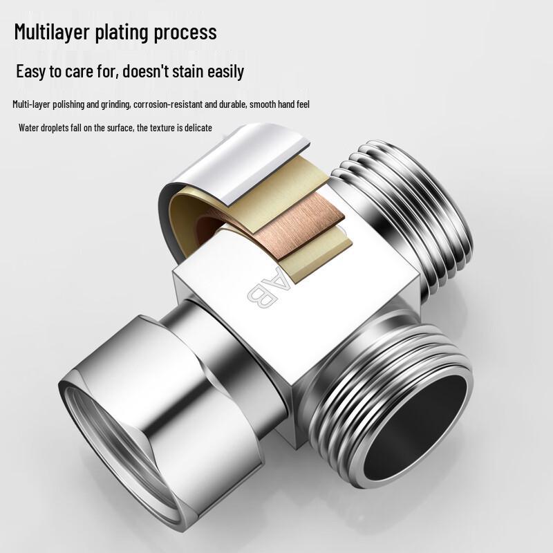 CVBAB Brass 1-in-2-out Toilet T-Adapter Diverter