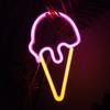 LED-neonlys kreativ form USB-/batteridrevet flimmerfri iskrem neonskiltlampe Desktop Ornament