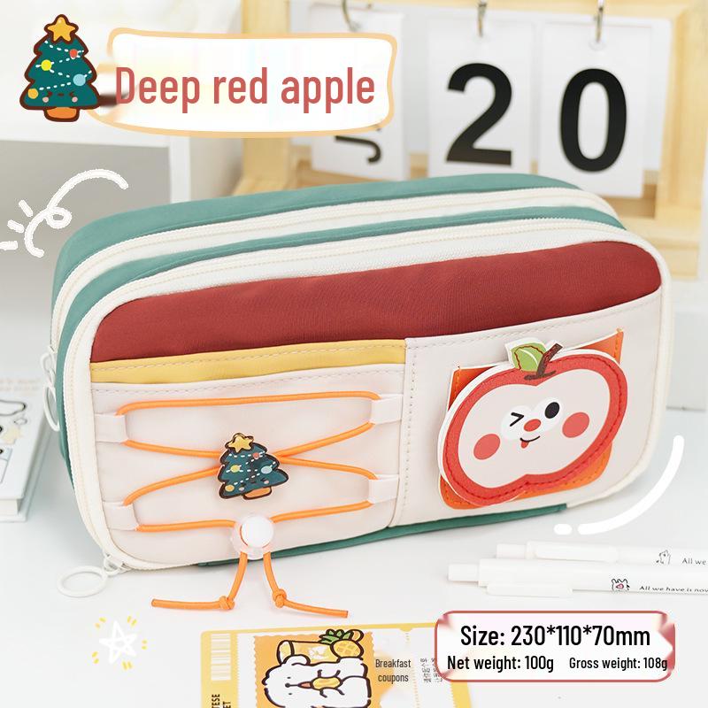 Milk-Huhu High-End Large Capacity Velcro Pencil Case for Middle School Students