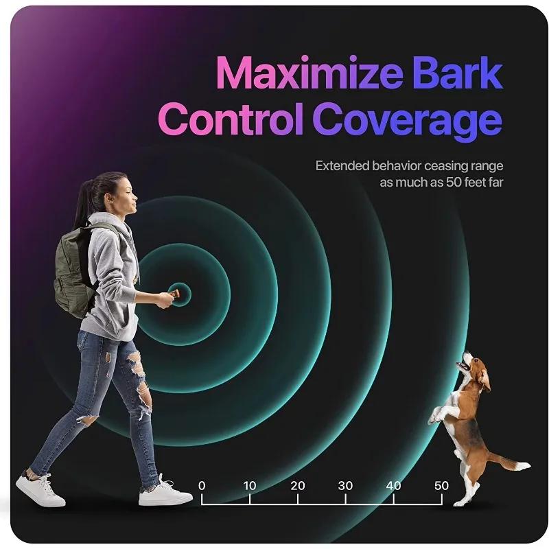 Ultrasonic Dog Repellent Device with LED Rechargeable Training Bark Control Tool for Puppies Triple Sonic Bark Stop Function